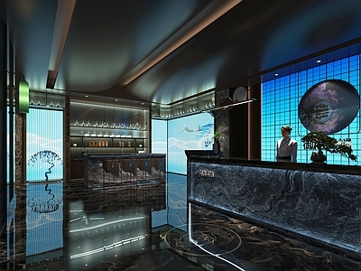 新中式足浴店 足浴店 工装 新中式 SPA 足浴洗浴