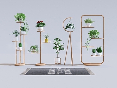 植物堆 绿植盆栽组合 植物摆件 创意花架 植物置物架 吊篮盆栽