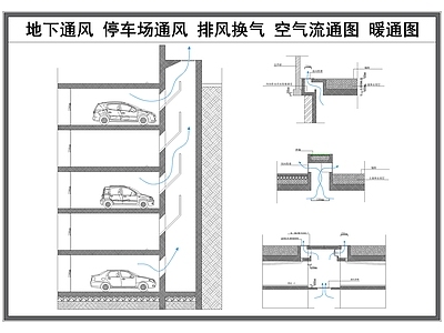 现代停车场 停车场通风 地下通风 排风换气 空气流通图 暖通图 施工图