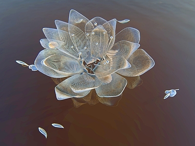 现代雕塑小品 花雕塑 水上景观雕塑 现代花雕塑 不锈钢花雕塑 现代花景观小品