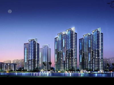 现代鸟瞰规划 城市户外建筑
