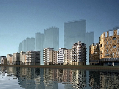 现代鸟瞰规划 城市户外建筑
