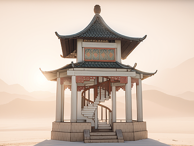 中式古建筑 中式古凉亭