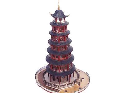 中式古建筑 宝塔