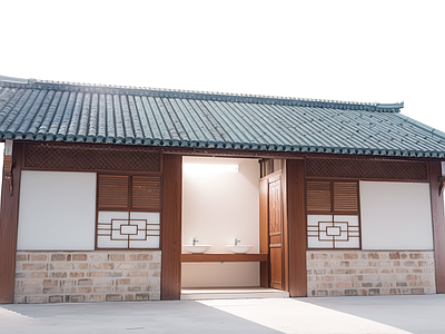 中式风格建筑 公共厕所