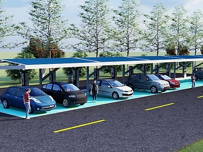 现代其他工业建筑 充电站 新能源充电站 充电桩 新能源 电站
