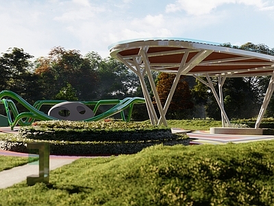 现代简约儿童游乐区 儿童活动区 特色活动区 儿童区