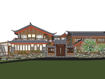 中式古建筑 中式酒楼 客栈 驿站 民宿