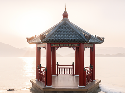 中式古建筑 凉亭