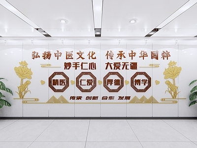 现代新中式文化墙 医院文化墙 中医文化墙 现代中医文化墙 现代医院介绍墙