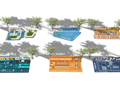 现代新中式儿童游乐区 儿童活动区合集 消防登高场地合集 攀爬活动区合集 运动场地合集