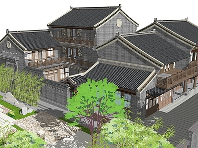 新中式中式古建筑 古建筑 复古建筑