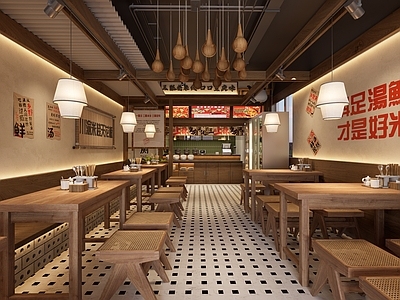 现代中古快餐店 现代原木风米线店 现代风格餐饮店 中古风米线店 市井风餐饮店 现代餐椅组合