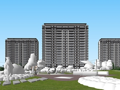 现代高层住宅 联排t2住宅