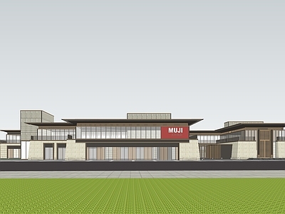 新中式售楼处建筑 新中式售楼处 博物馆 展览馆 艺术展厅