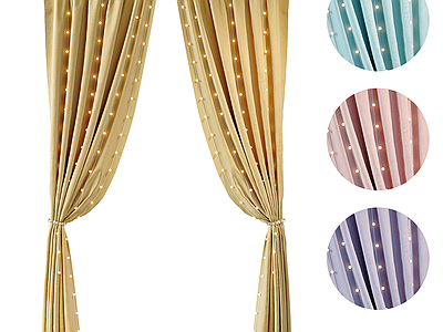 现代奶油通用窗帘 儿童窗帘 彩灯窗帘