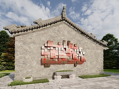 新中式景墙 国潮景墙