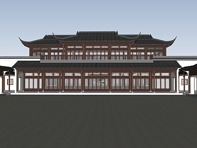 新中式中式古建筑 大殿 古建群 售楼部