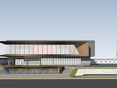 现代售楼处建筑 现代售楼部 城市会客厅 城市展厅