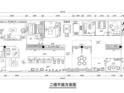 现代意式整体办公空间 装修公司布局图 材料展厅布置图 装修材料综合办公 设计公司平面布置 施工图