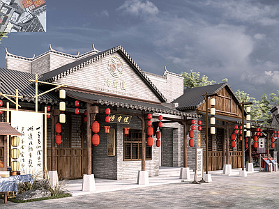 中式古建筑 中式建筑商业装饰