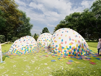 现代儿童游乐区 蛋壳儿童活动区