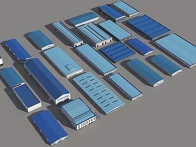 现代厂房 现代厂房建筑 现代厂房办公楼 钢结构厂房 流水线工厂