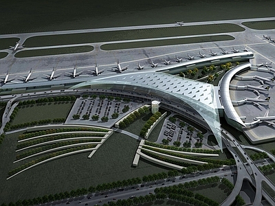 现代鸟瞰规划 城市户外建筑