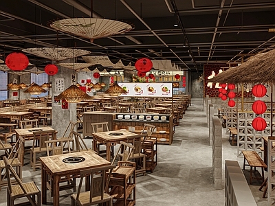 新中式火锅店 贵州酸汤火锅 重庆老火锅 国潮风火锅 露营风火锅店