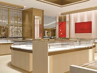 现代轻奢珠宝店 现代轻奢珠宝店 新中式珠宝店 大福金店 高档珠宝店 打金店