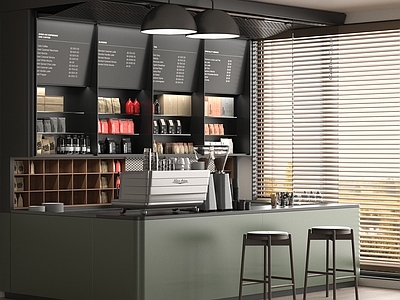 现代咖啡厅 奶茶店 咖啡吧台 工作台 操作台 奶茶咖啡店