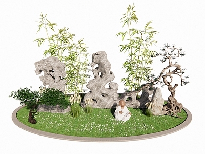 新中式假山 太湖石景观置石 园林配景 假山石头