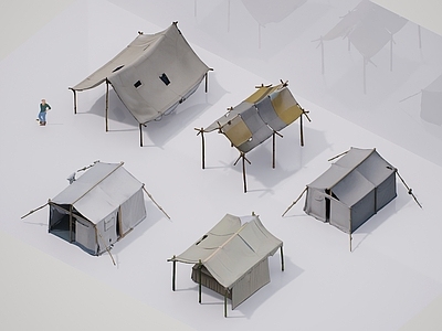 现代风格建筑 窝棚 工棚 大棚