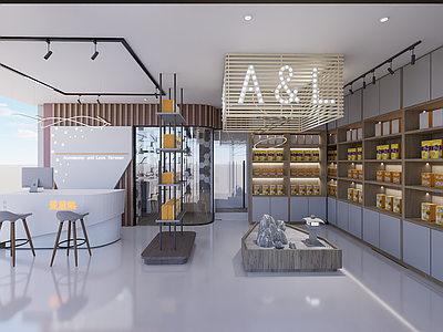 现代简约宠物店 现代简约宠物店 简约前台 现代简约货架 宠物用品