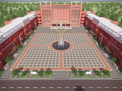 现代学校建筑 学校 教学楼学校 校园