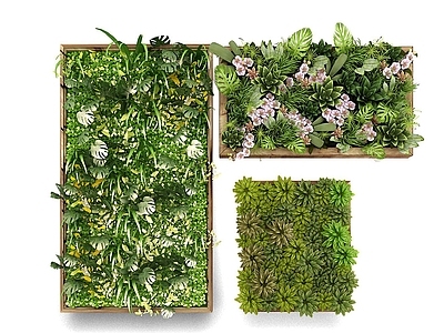 现代佛龛 现代装饰植物墙