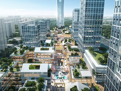 现代商业街 现代风格商业中心 现代城市商务中心 高铁商务中心 商业街酒店公寓 现代超高层办公