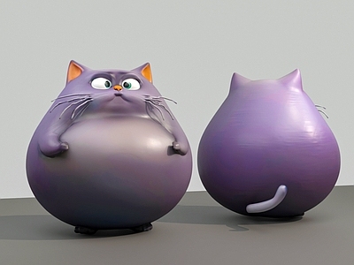 家禽类动物 猫 胖胖的猫 猫雕塑 摆件 装置