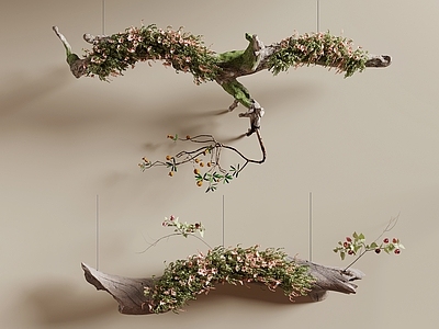 现代挂件 枯木绿植挂件 枯木 树枝挂件 树枝墙饰