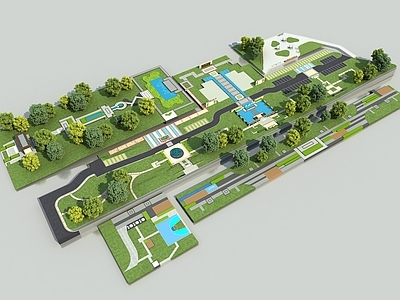 现代口袋公园 口袋公园 线性带状口袋公园 路测带状公园 线性带状小游园 公园景观