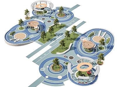 现代景观公园 运动公园口袋公园 儿童游乐场地 塑胶跑道公园 小区活动广场地 滑梯游乐器材