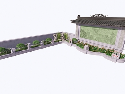 中式校园景观 花坛 种植池 书籍书本雕塑