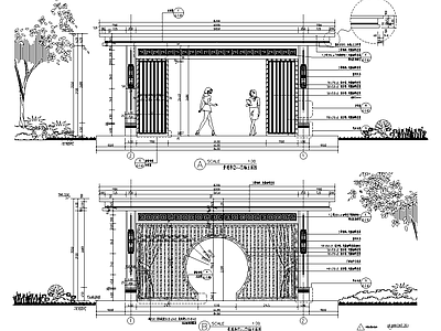 中式新中式亭子图库 中式景亭 CA 施工图