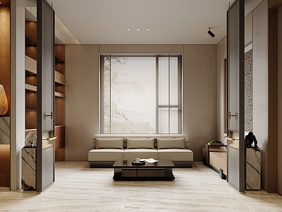 新中式现代茶室 别墅茶室 茶室柜