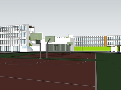 现代学校建筑 教学楼学校 小学 幼儿园
