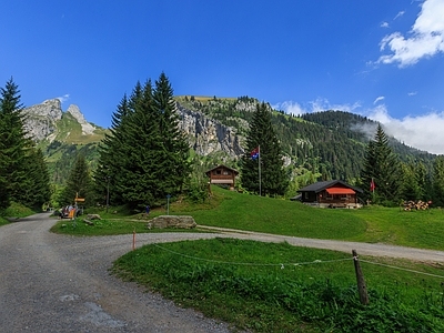 现代美式街道外景 道路 室外景观 大自然外景 窗户外景