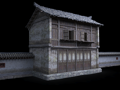 中式古建 古代商铺 古建筑沿街 中国风建筑 古建 建筑房屋 亚洲建筑