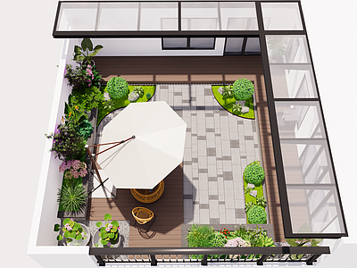现代新中式屋顶花园 屋顶花园景观