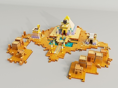欧式古建 卡通金字塔 卡通建筑 卡通场景 游戏场景