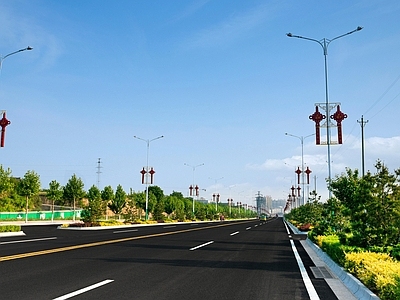 现代街道外景 道路